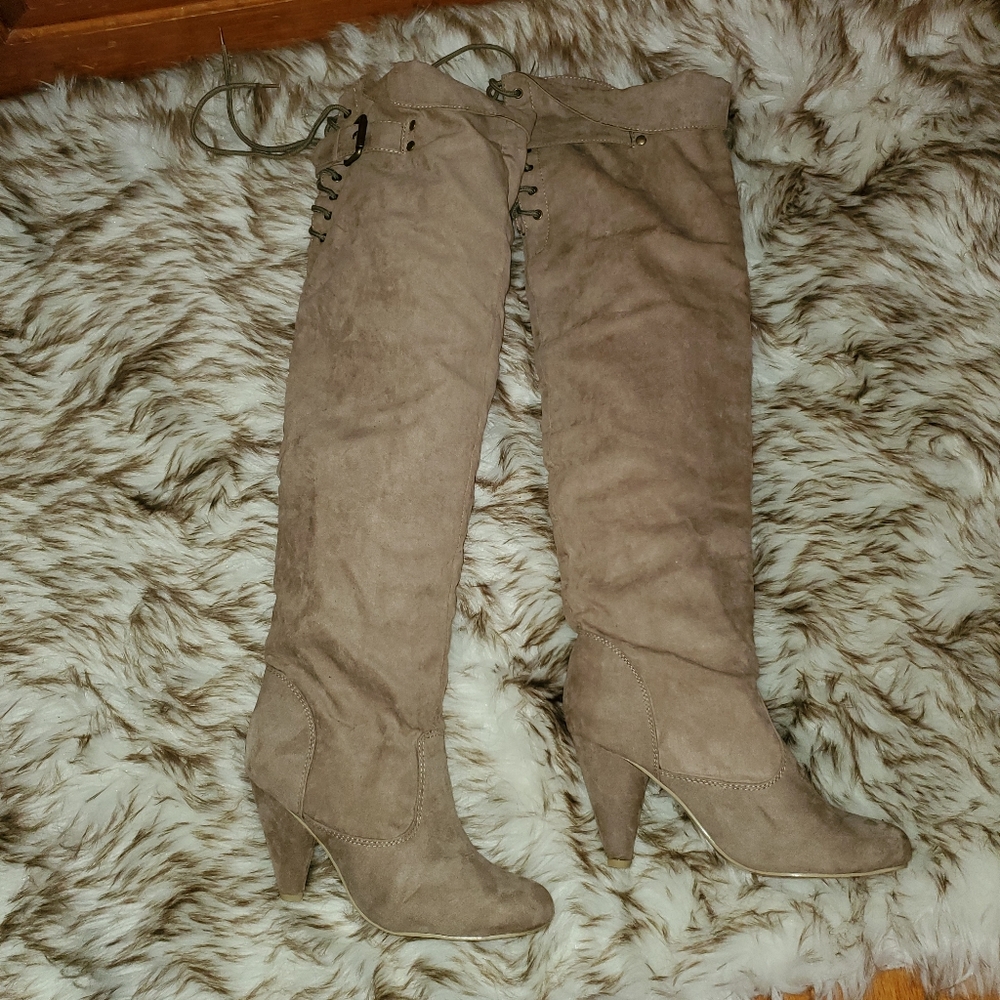 Glaze Slouchy Knee-high beige Boots